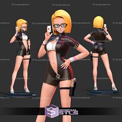 Android 18 Poker Girl Digital Sculpture