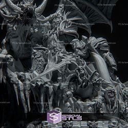 Arthas Lich King Diorama Warcraft Digital Sculpture