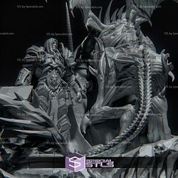 Arthas Lich King Diorama Warcraft Digital Sculpture