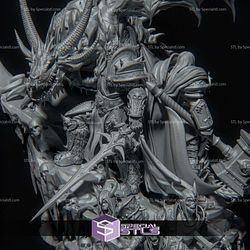 Arthas Lich King Diorama Warcraft Digital Sculpture