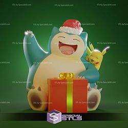 Basic Pokemon Collection - Snorlax Pikachu Christmas STL Files