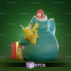 Basic Pokemon Collection - Snorlax Pikachu Christmas STL Files