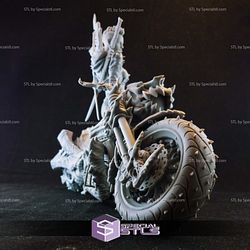 Cyber Metal Biker Chick STL Miniatures
