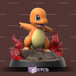 Charmander and Fire Digital Sculpture