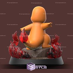 Charmander and Fire Digital Sculpture