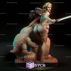Dejah Thoris and Monster 3D Print Model