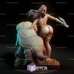 Dejah Thoris and Monster 3D Print Model