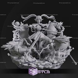 Frieren Beyond Journeys End in Battle Digital Sculpture