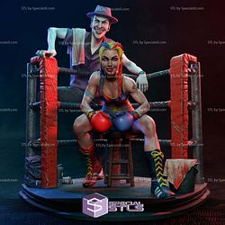 Harley Quinn and Joker Boxing 3D Printing Figurine