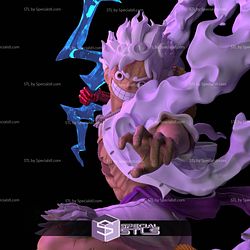 Luffy Nika in Action One Piece Digital Sculpture