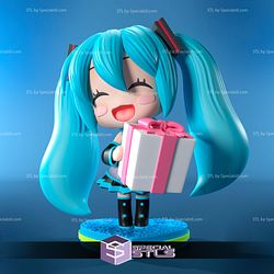 Miku Chibi Valentine Digital Sculpture