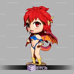 Mink Dragon Half Chibi Digital Sculpture