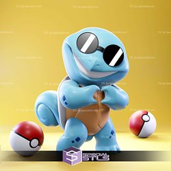 Pokemon Squirtle Squad Digital Sculpture