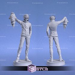 Satoru Gojo and Jogo Head 3D Print Model Jujutsu Kaisen