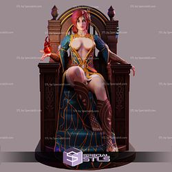 Triss Merigold on Throne 3D Printing Figurine