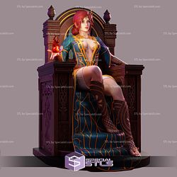 Triss Merigold on Throne 3D Printing Figurine