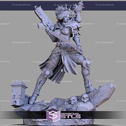 War Sister Waifu compatible with Warhammer 40k Digital Sculpture