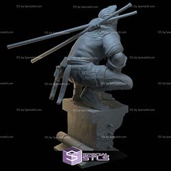 Young Hellboy Sitting Pose Digital Sculpture