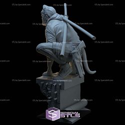 Young Hellboy Sitting Pose Digital Sculpture