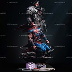 Zod Killing Superman Diorama Digital Sculpture