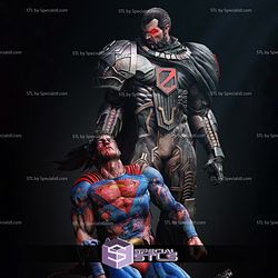 Zod Killing Superman Diorama Digital Sculpture