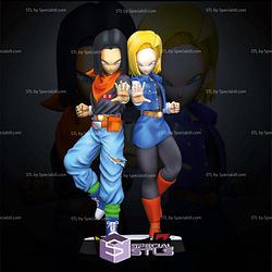 Android 17 and Android 18 Basic Digital STL Sculpture