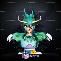 Dragon Shiryu Bust Digital STL Sculpture