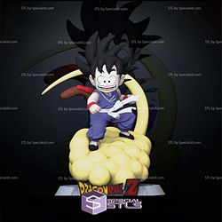 Goku Kid Cloud Digital STL Sculpture