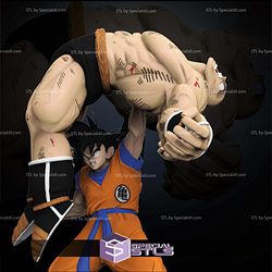 Goku vs Nappa Diorama Digital STL Sculpture