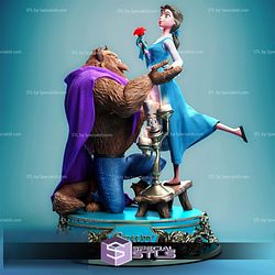 Beauty and the Beast Diorama 3D Print Model