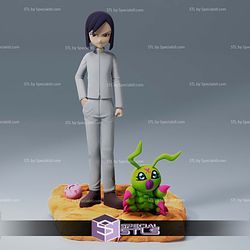 Ken Ichijouji and Wormmon Digimon Printable Models