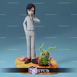 Ken Ichijouji and Wormmon Digimon Printable Models