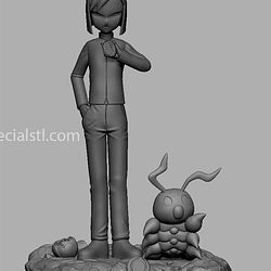 Ken Ichijouji and Wormmon Digimon Printable Models