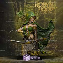 Robin Hood Female Archer Bust 3D Print Model