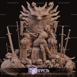 Aleehra The Dragon Knight on Throne Digital Sculpture