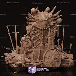 Aleehra The Dragon Knight on Throne Digital Sculpture
