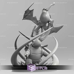Charizard vs Blastoise Pokemon Digital Sculpture