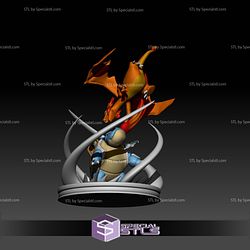 Charizard vs Blastoise Pokemon Digital Sculpture