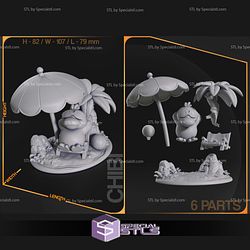 Chibi Psyduck Vacation Pokemon Digital Sculpture