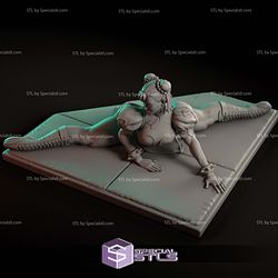 Chun Li Stretching Digital 3D Sculpture