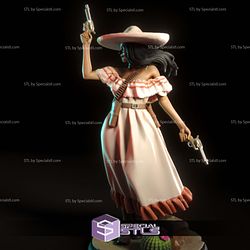 Daniela Mexican Gunslinger Digital 3D Sculpture