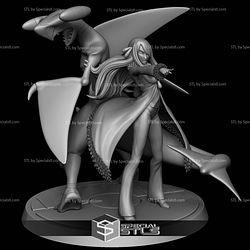 Cynthia with Garchomp Pokemon V2 Digital Sculpture