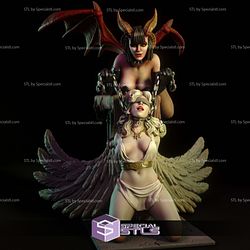 Demon Dominatrix and Angel Digital 3D Sculpture