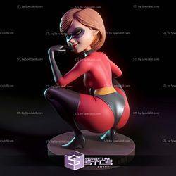 Elastigirl The Incredibles Crouching Digital 3D Sculpture