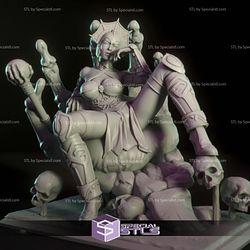 Evil Lyn Skull Throne Digital 3D Sculpture