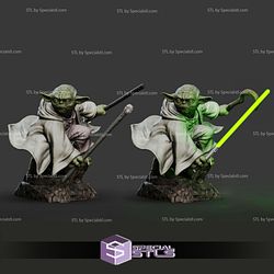 Green Master Yoda Digital Sculpture