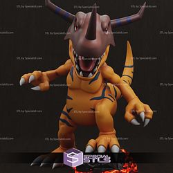 Greymon Digimon Digital Sculpture