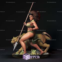 Lioness And Panther Digital 3D Sculpture
