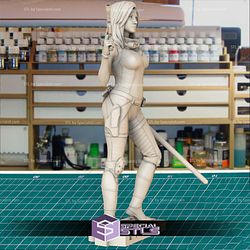 Mara Jade Gun and Lightsaber Digital Sculpture