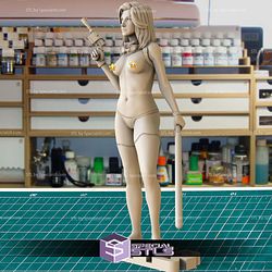 Mara Jade Gun and Lightsaber NSFW Digital Sculpture